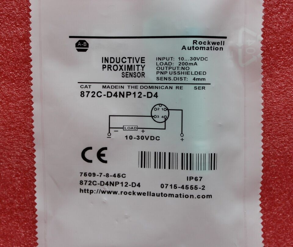 1X For Allen-Bradley 872C-D4NP12-D4 Proximity Switch Sensor 4mm 200mA NEW