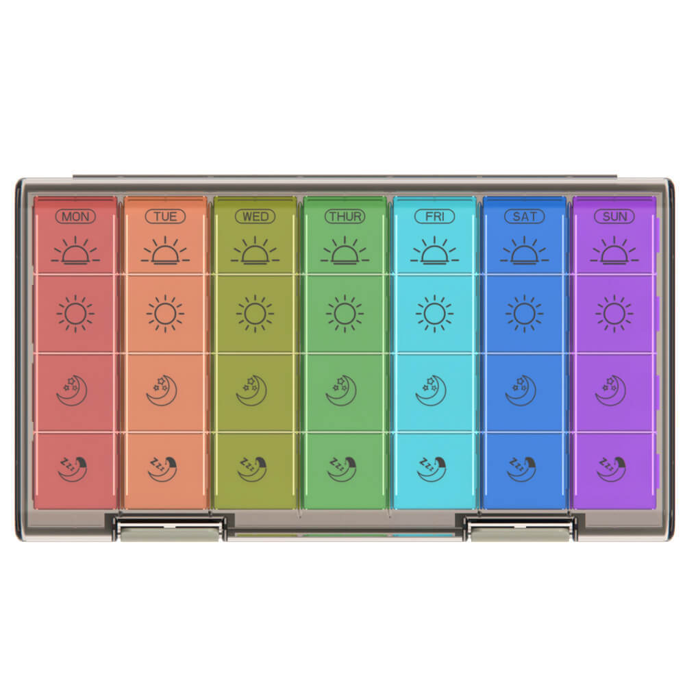 Large Weekly Pill Organizer Moisture-Proof 4 Times a Day 7 day Medicine Storage