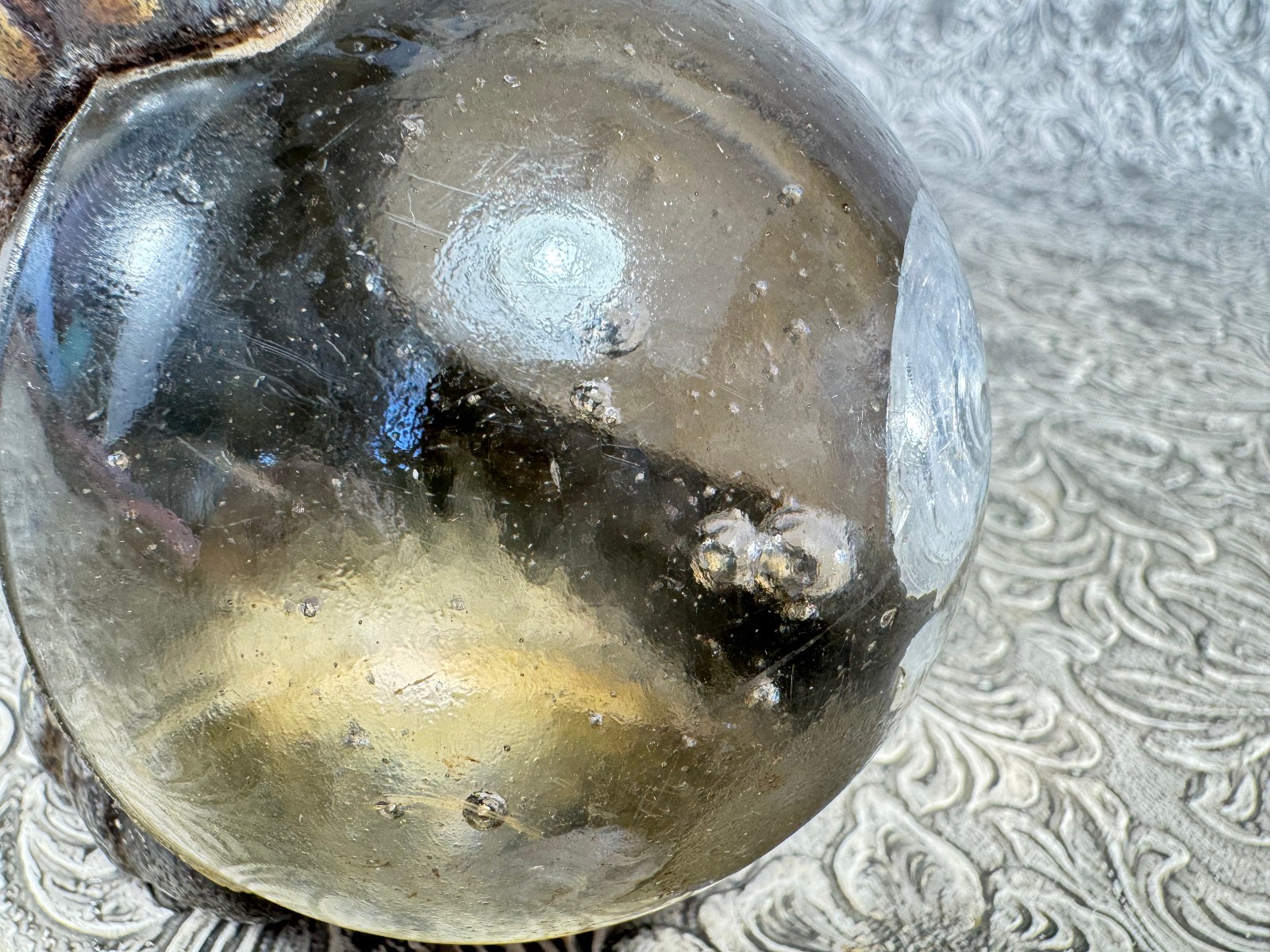 Antique Claw & Glass Ball Single 6" Foot Feet Cast Iron Furniture Hardware Table