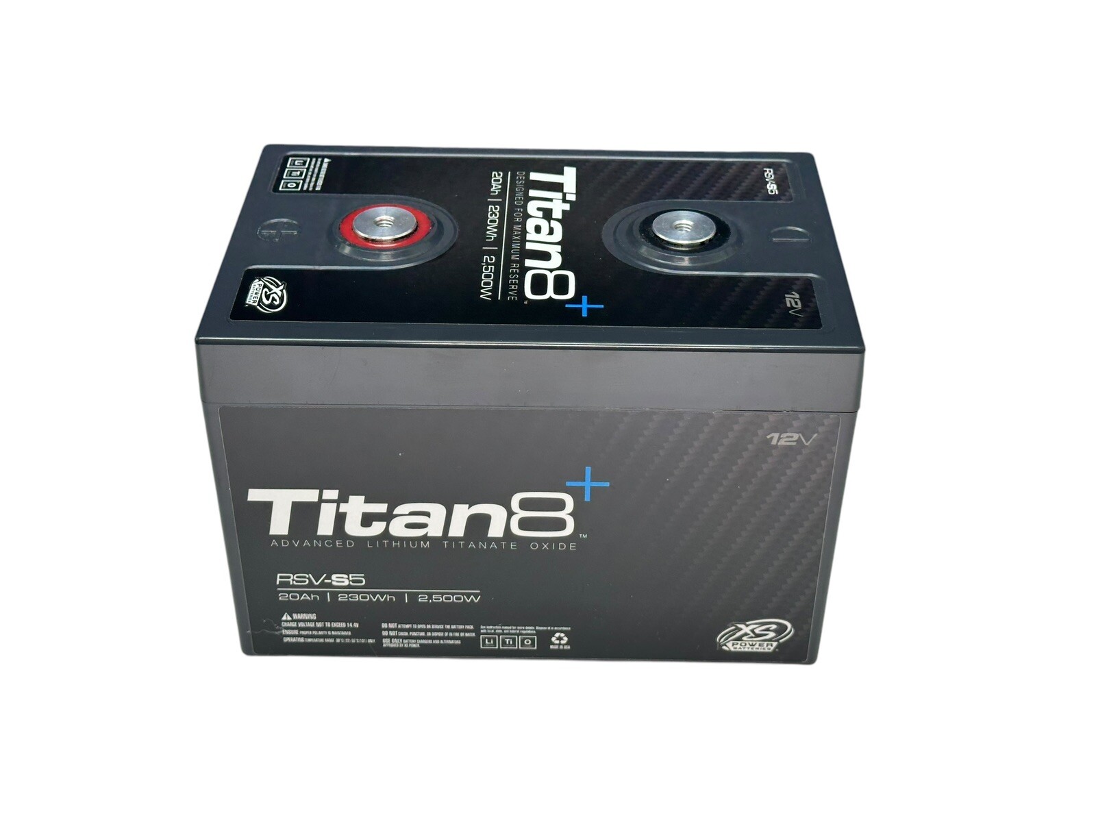 XS Power Titan 8 RSV-S5 20AH Lithium Car Audio Battery 2500W 12V 1000A
