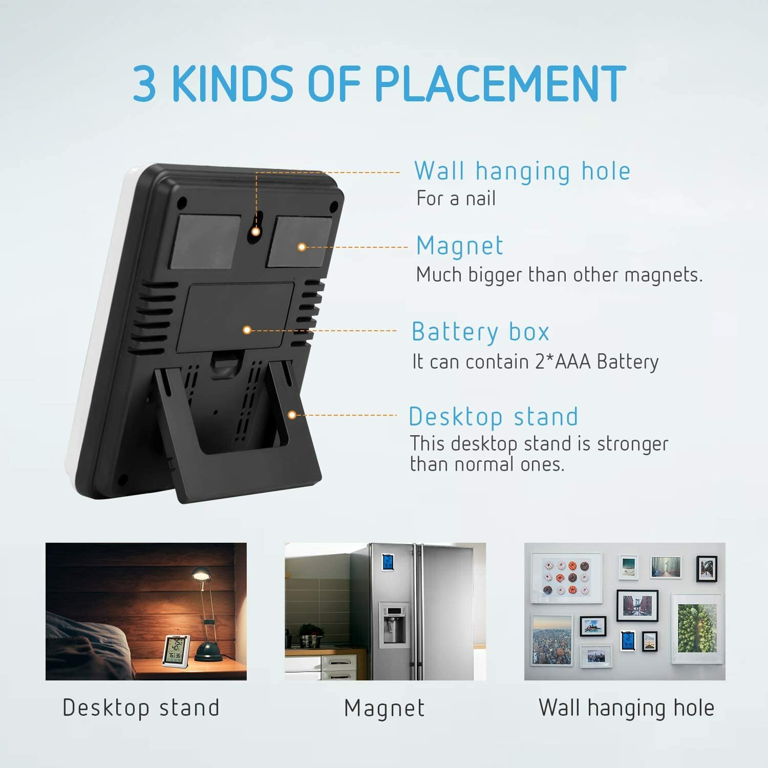 VIVOSUN Digital Hygrometer Thermometer Humidity Monitor w/ Remote Sensor