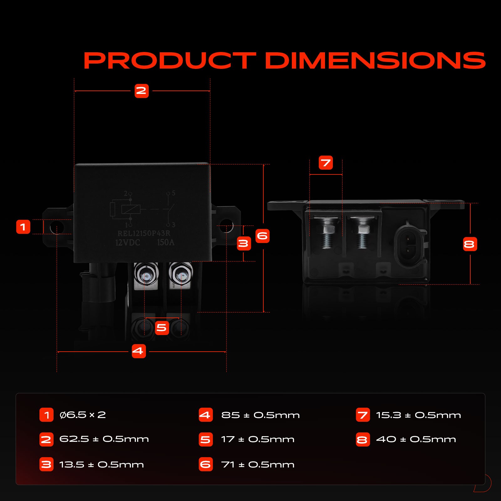 12V 150A 4-Pin Relay w/ Resistance & Bracket for Universal Car Trucks Vehicles