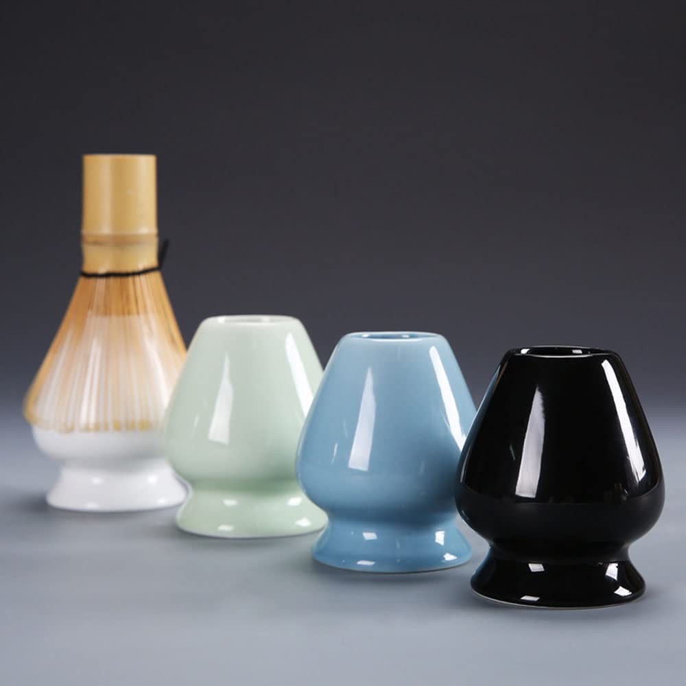 Matcha Tea Set 3-Piece Chasen Whisk Chashaku Scoop Holder White Bamboo Japan