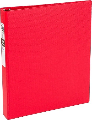 Avery Economy 3 Ring Binder, 1" Round Rings, 1 Red Binder (03310)