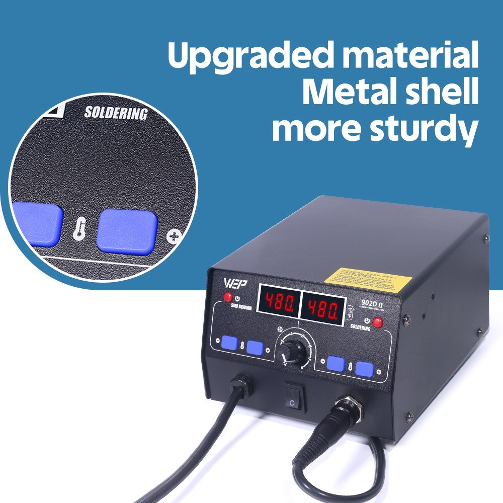 WEP 902D-II 2in1 Soldering Station Hot Air Gun Heat Rework SMD Welding Tool