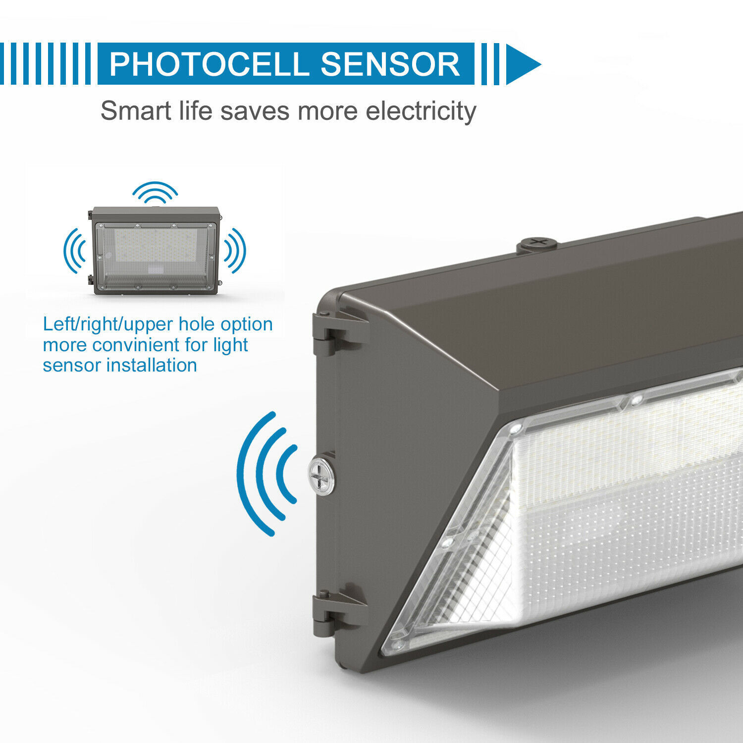 Commercial 120W LED Wall Pack Lamp Dust To Dawn Outdoor Area Security Lighting