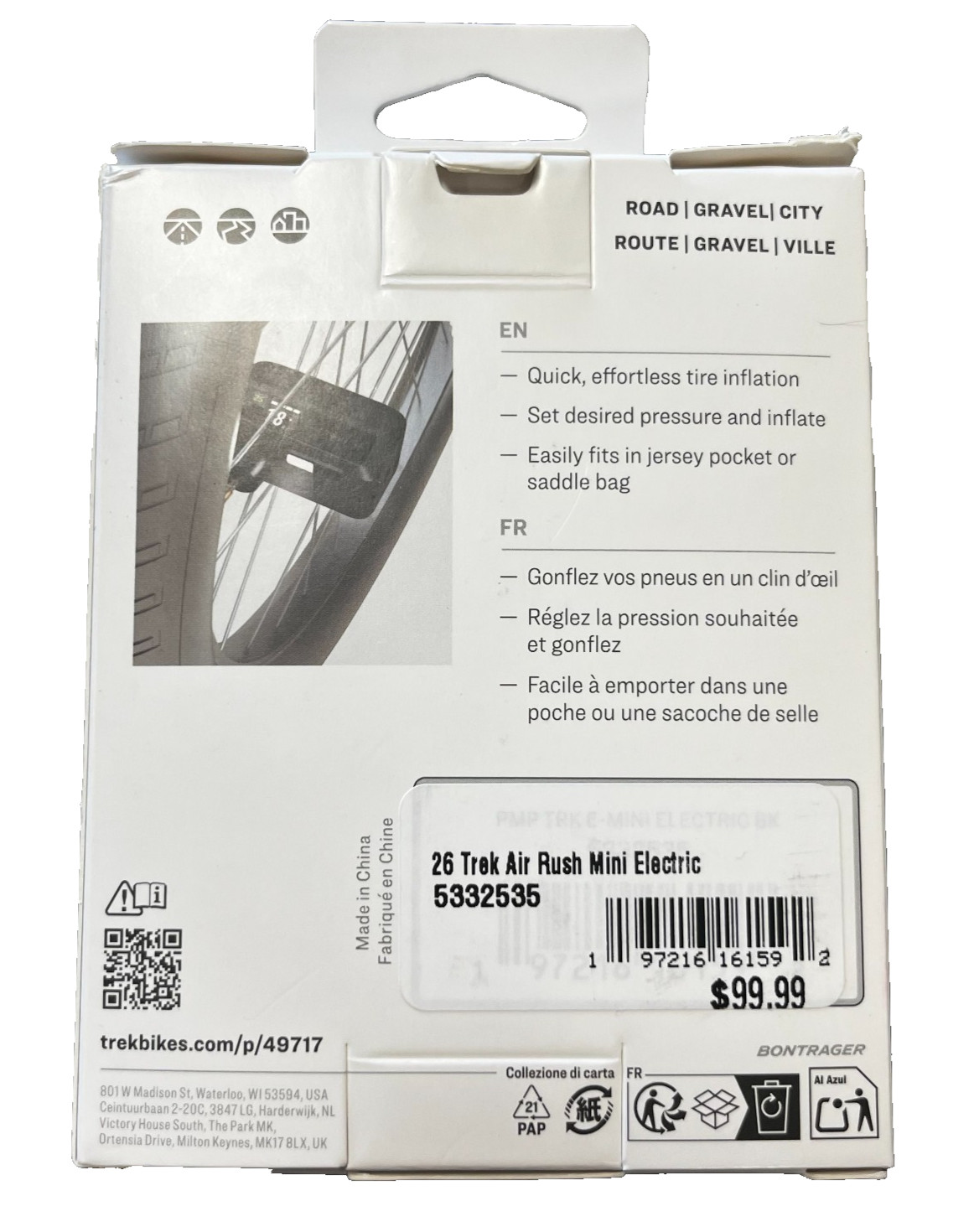 New Trek Air Rush Mini Electric Pump #5332535