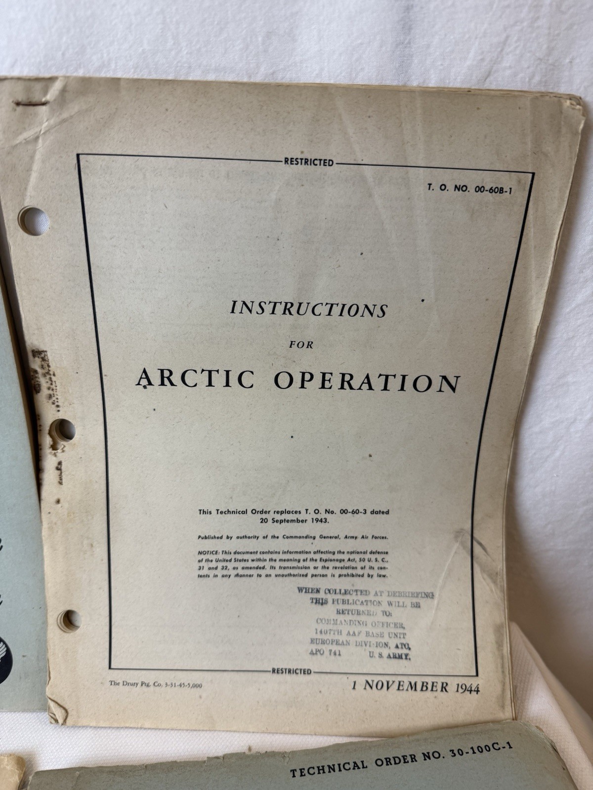 Vintage Set Of WW2 USAAF Flight Training Manuals (6) and More, 1943-1944