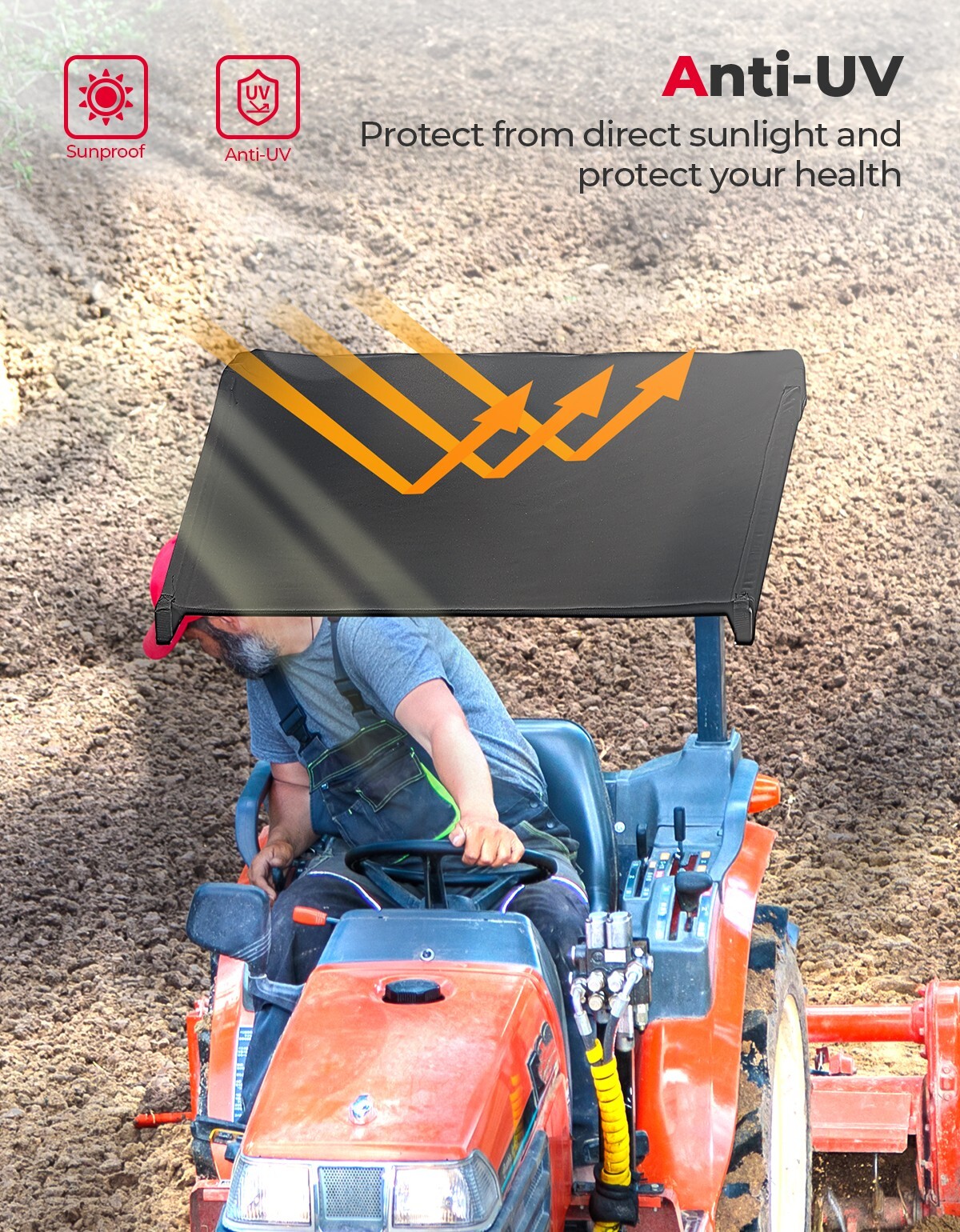 KEMIMOTO ROPS Tractor Canopy Top for John Deere Kubota Mowers