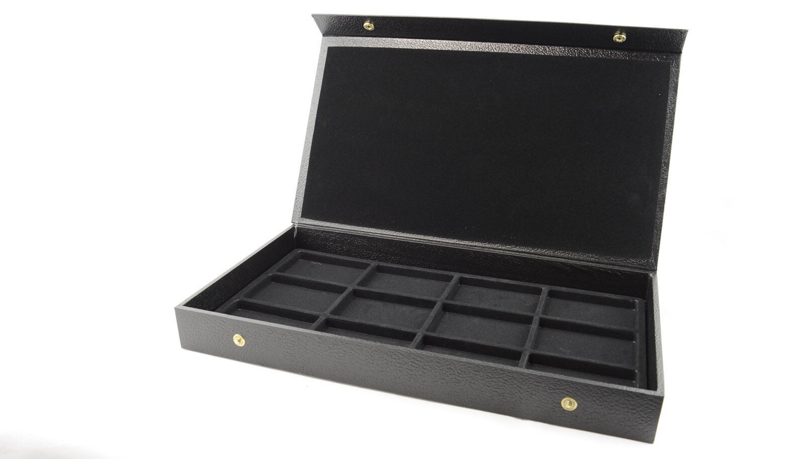 4 Pocket Watch Display Cases Storage Box For 12 Watches Black Liner Snap Buttons