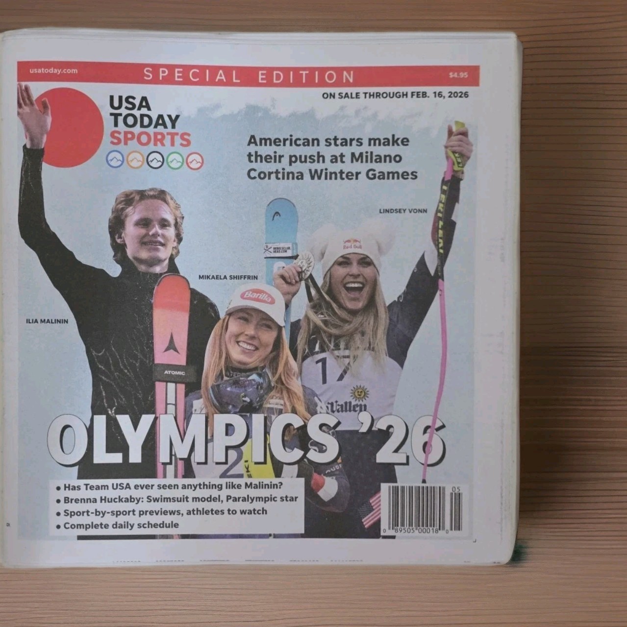 Usa Today  Sports Newspaper Specisl Edition  Olympics' 2026