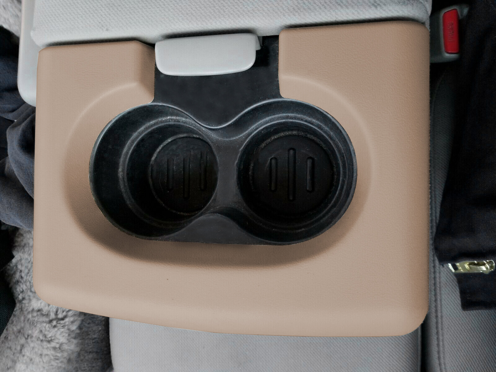 FOR 2004-14 FORD F150 BENCH SEAT CENTER CONSOLE CUP HOLDER ARM REST TRIM PAD TAN