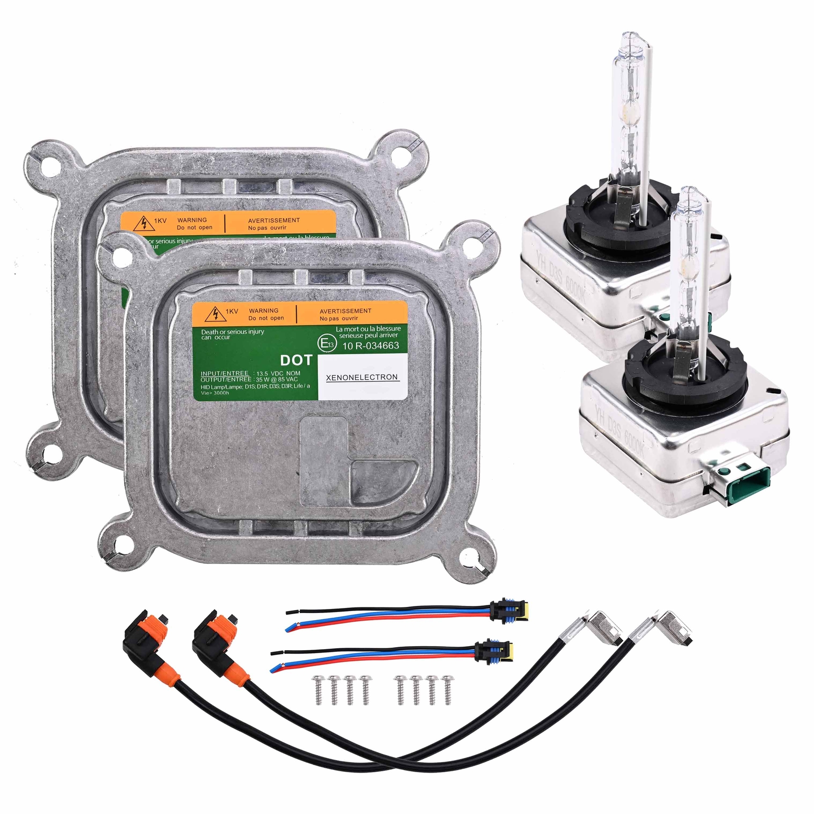 2 HID Xenon Ballast Control Unit Computer+D3S Bulb Kit For 2010-19 Ford Mustang