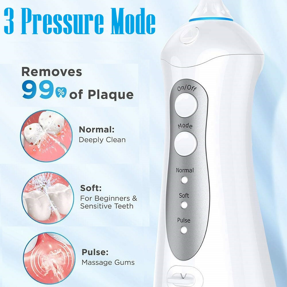 Cordless Water Flosser 300ml Dental Oral Irrigator Teeth Cleaner Floss Pick IPX7
