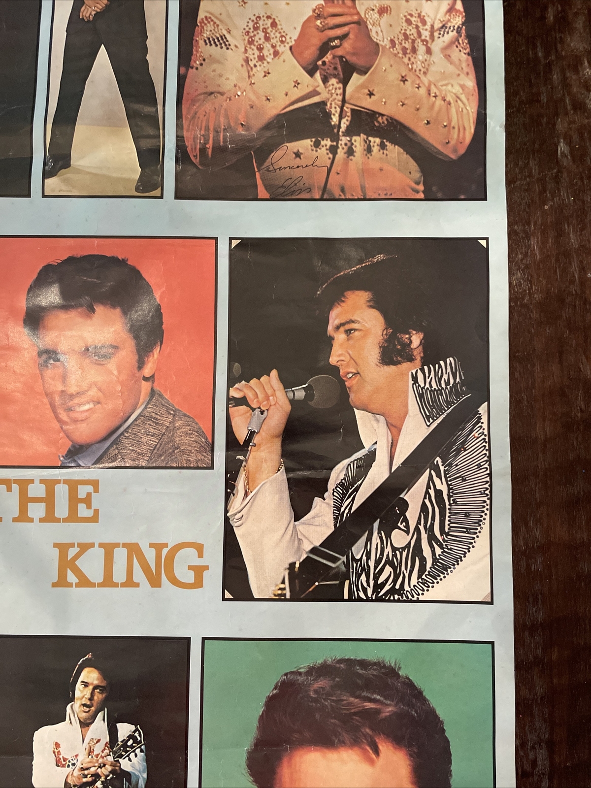 Vintage Elvis Presley The King Collage Poster Sun Poster Inc 35” X 23”
