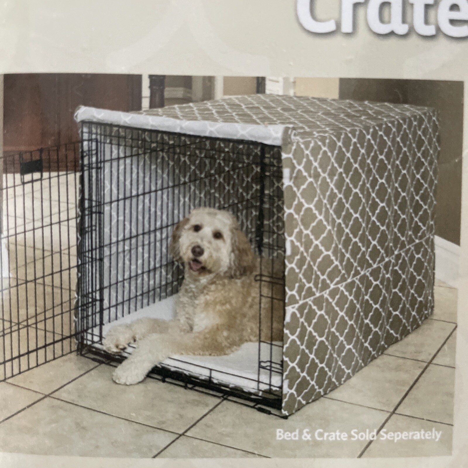 New Mid West Brown Quiet Time Crate Cover Privacy Pet Dog XL 48L x 30W x 33H