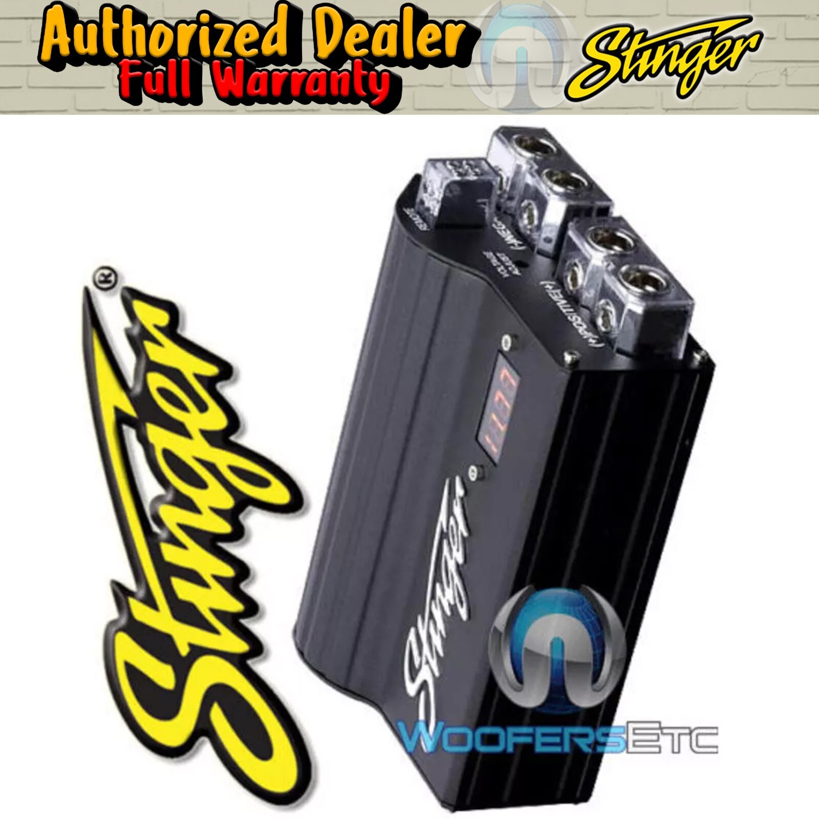 STINGER SPC505 DIGITAL VOLTAGE HYBRID 5 FARAD CAR POWER AMPLIFIER CAPACITOR NEW