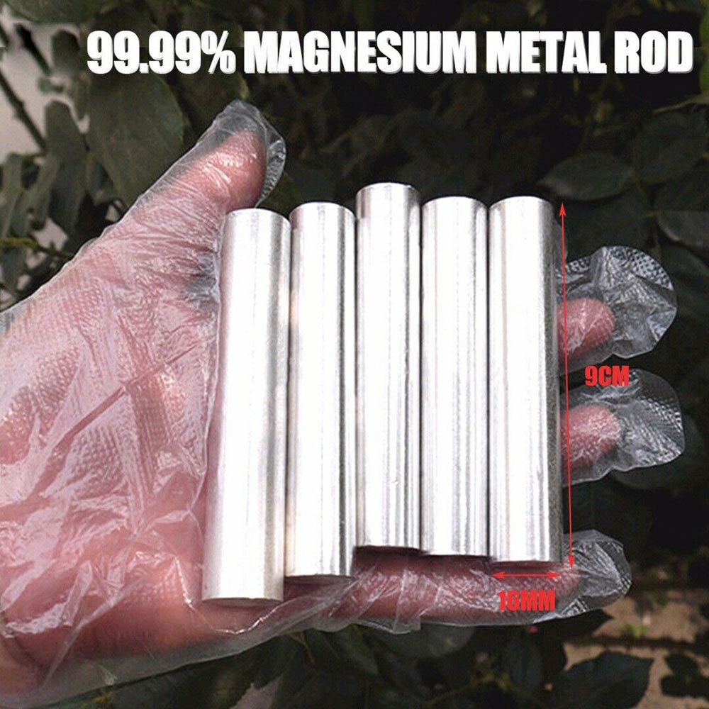 99.99％ 5X Magnesium Metal Rod Mg Bar 16mmX9cm Light Fire Emergency Survival USA