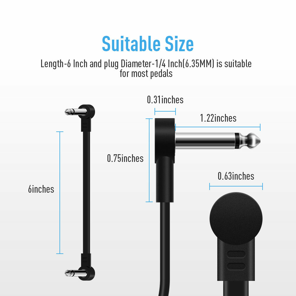 SONICAKE 15cm Patch Cable for Electric Guitar Effects pedal 3-6 pcs