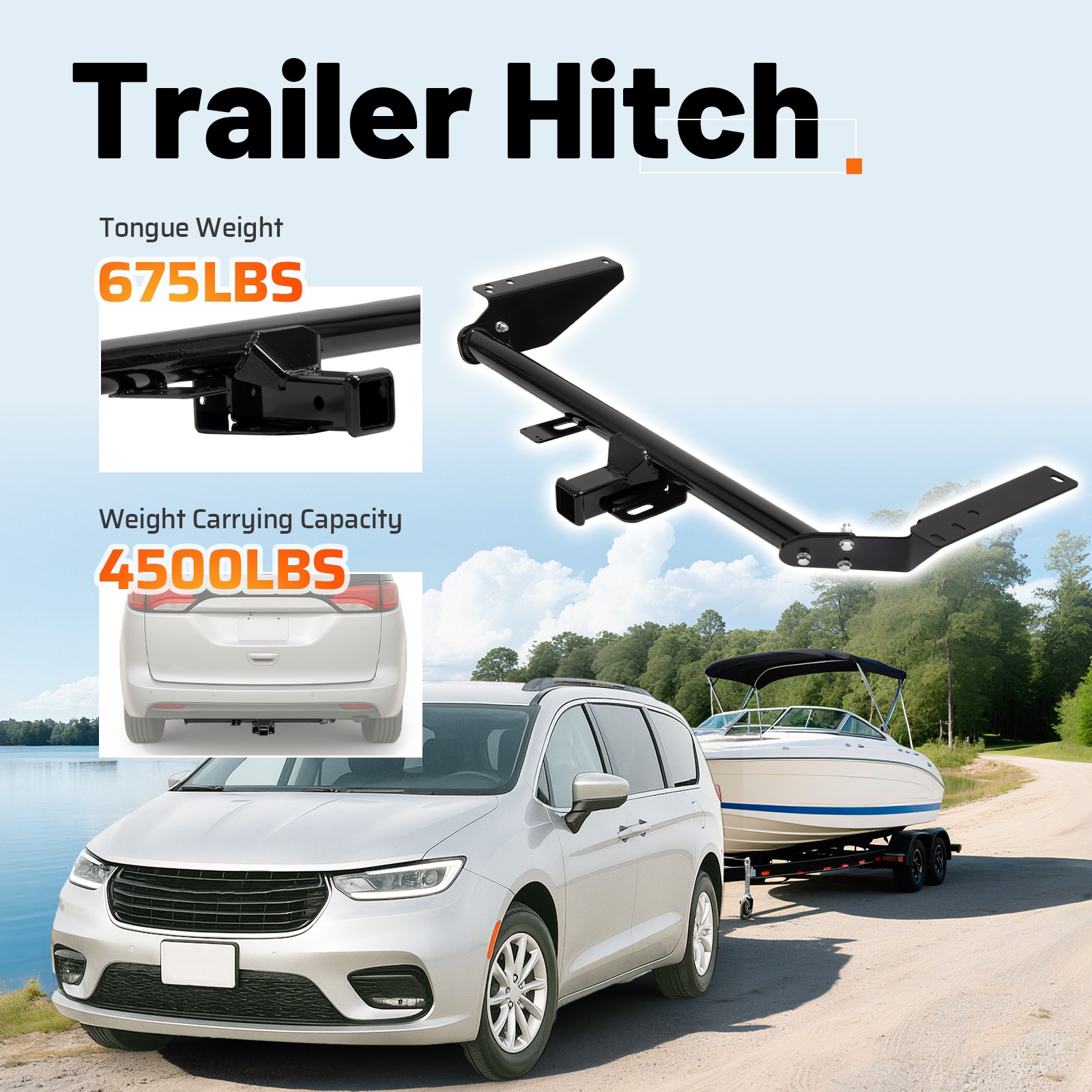 Class 3 Trailer Hitch Receiver For Chrysler Grand Caravan Pacifica Voyager 17-25