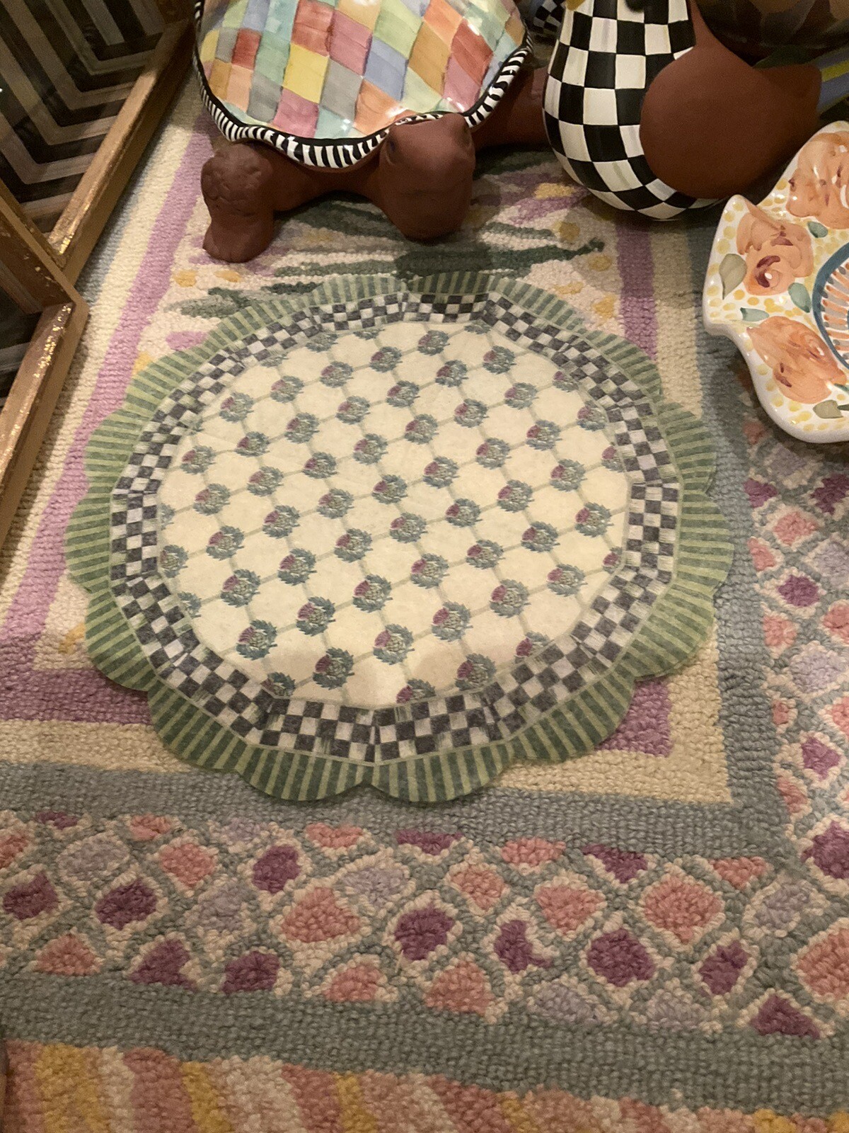 MacKenzie-Childs THISTLE Tissue Paper Fan 1 Napkin 13”d Decoupage.