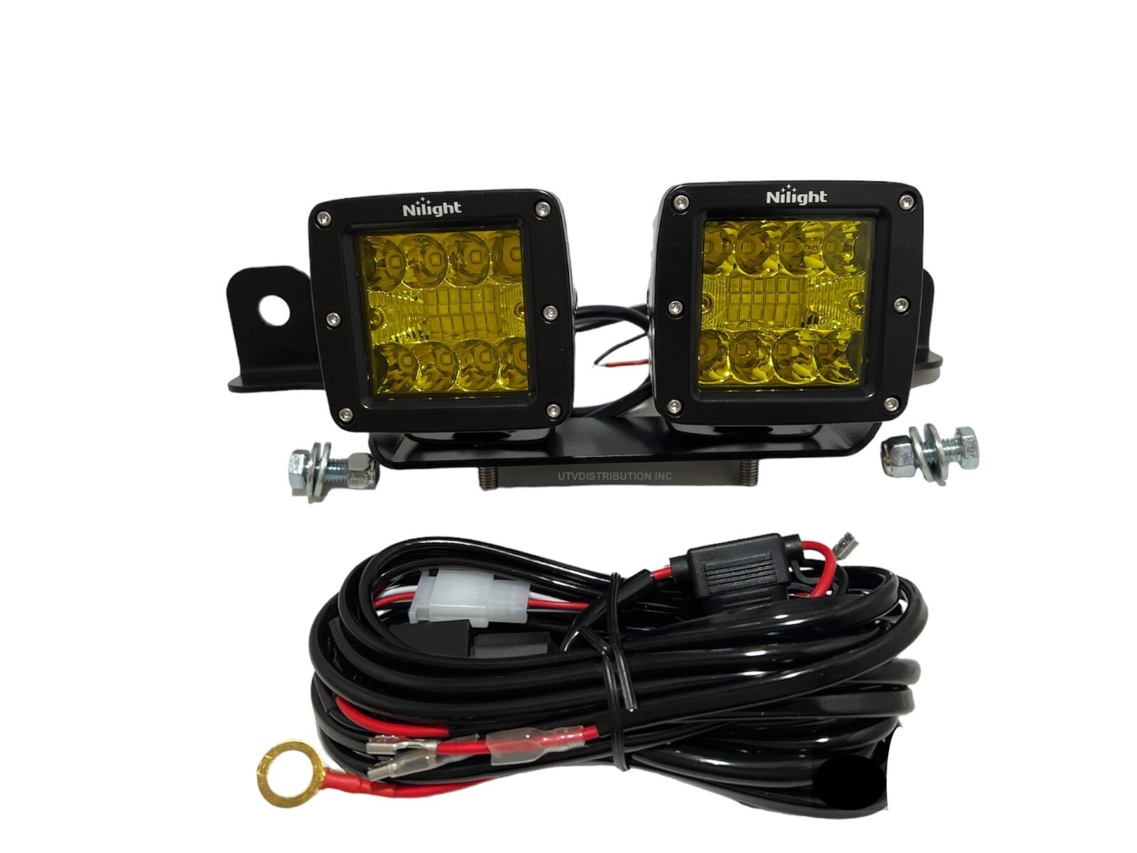 Chupacabra Offroad Cuero Race Mirrors + Amber LED Lights 1-7/8" OD Tube-Black