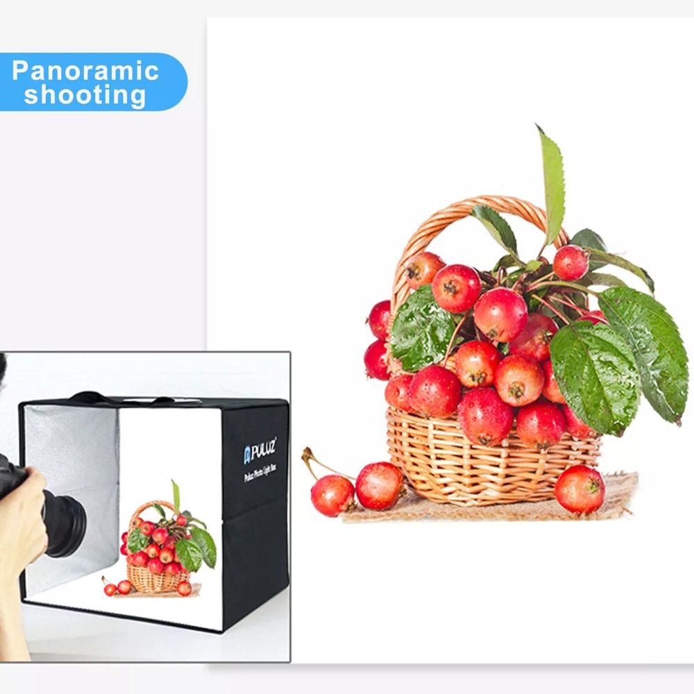 PULUZ 12" Large LED Light Box Photo Tent Dimmable Photography Studio Shooting US