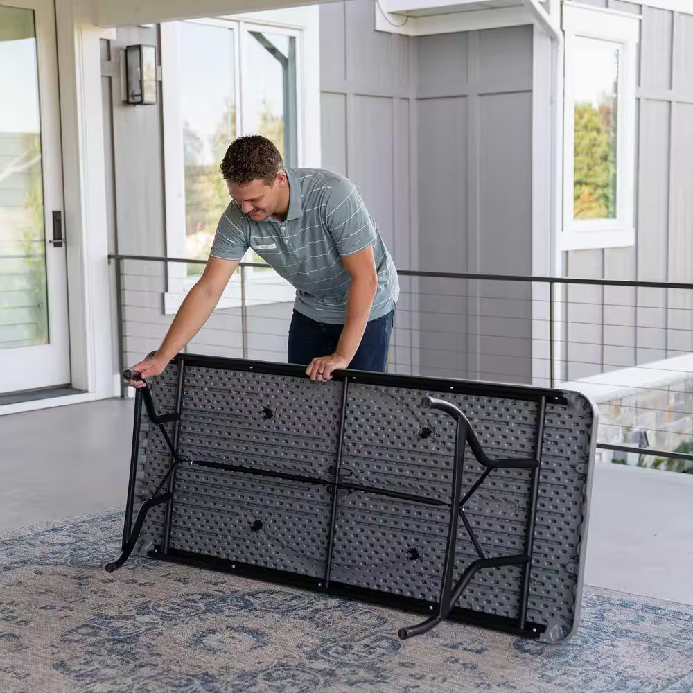 6 Ft. Gray Nesting Resin Folding Table (Commercial)