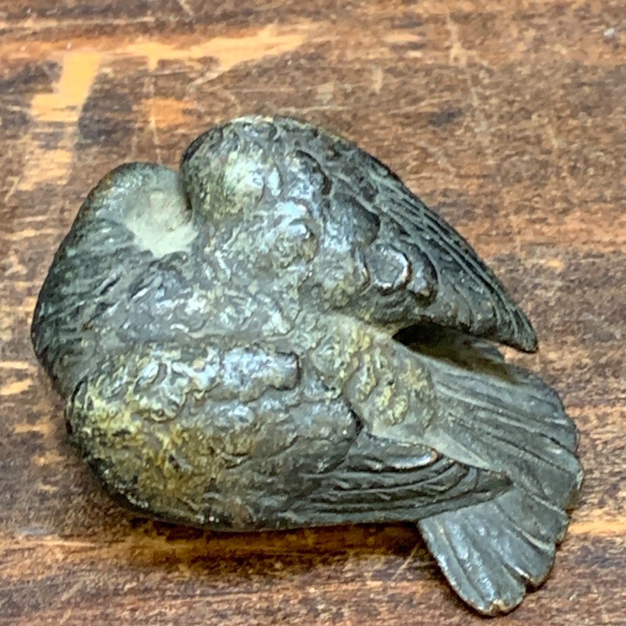 2 Lot Antique Vienna Austrian Cold Painted Bronze Pigeon Bird Figurine Preening