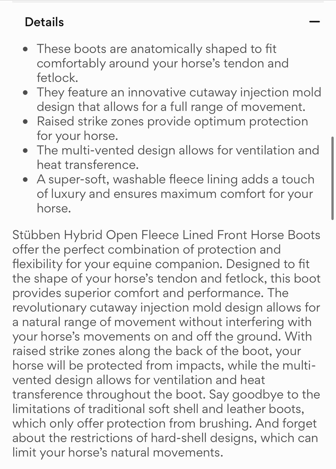 Stubben Hybrid Open Fleece Lined Front Horse Boots Black Large New In Box