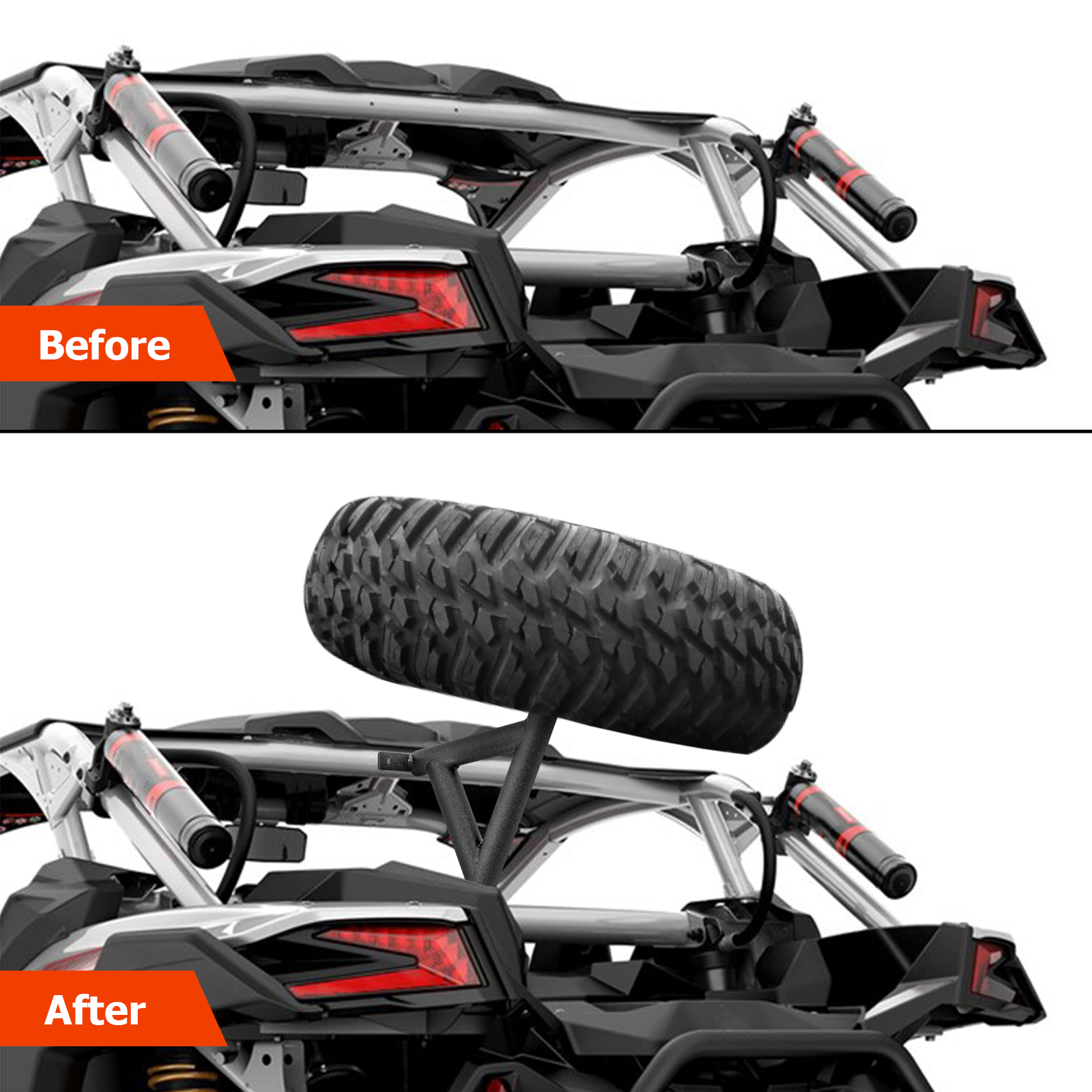 Spare Tire Carrier Mount Fits 2017-2024 Can Am Maverick X3 / X3 Max /Turbo/RR