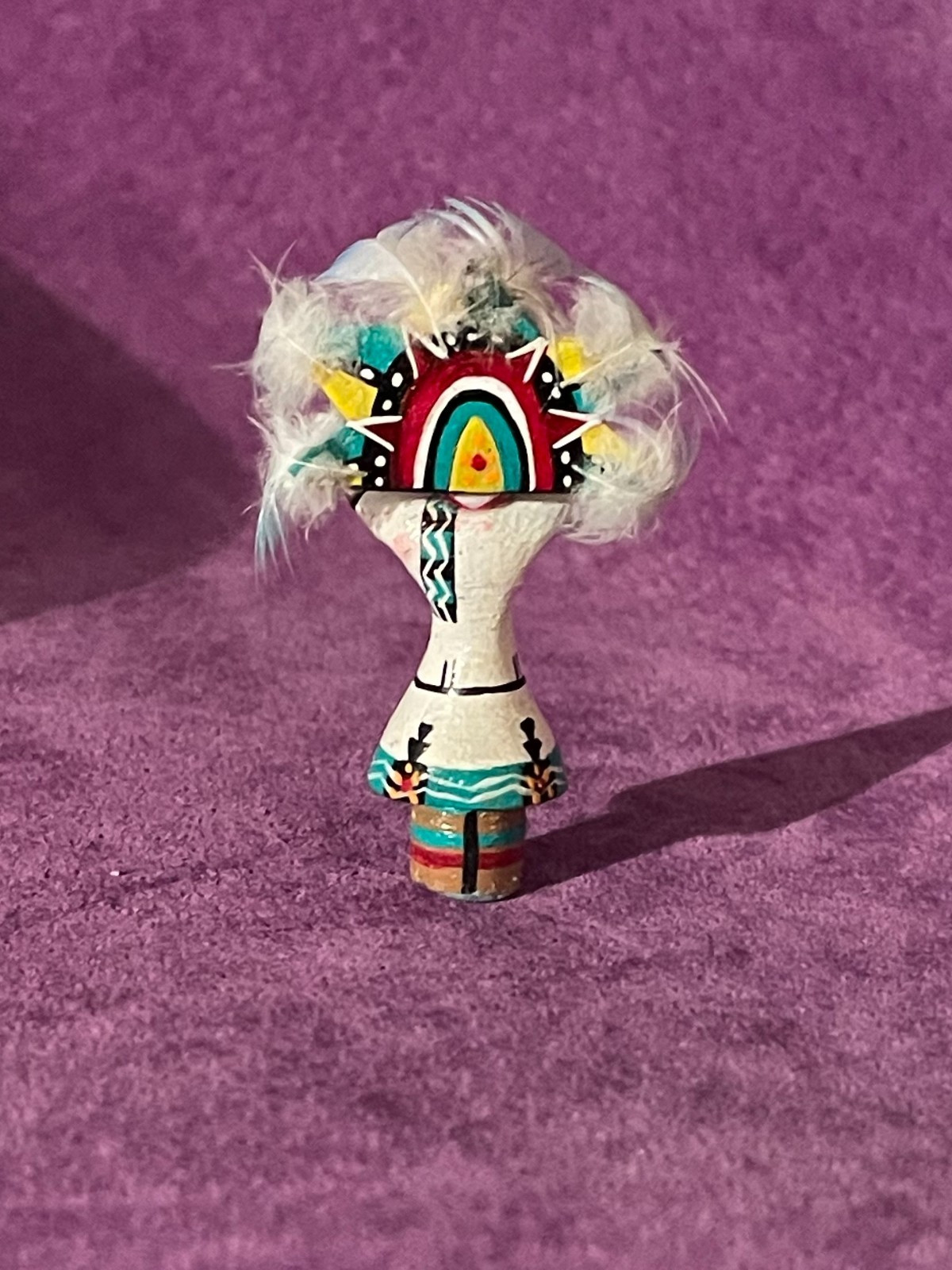 MINIATURE-KACHINA-APACHE GAAN DANCER-NATIVE AMERICAN-TINY FINE DETAILS-1.75"