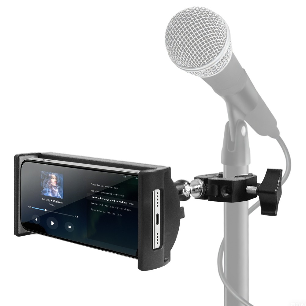 Microphone Stand Tablet Holder Bike Treadmill Mount for 4.7-12.9" iPad iPhone