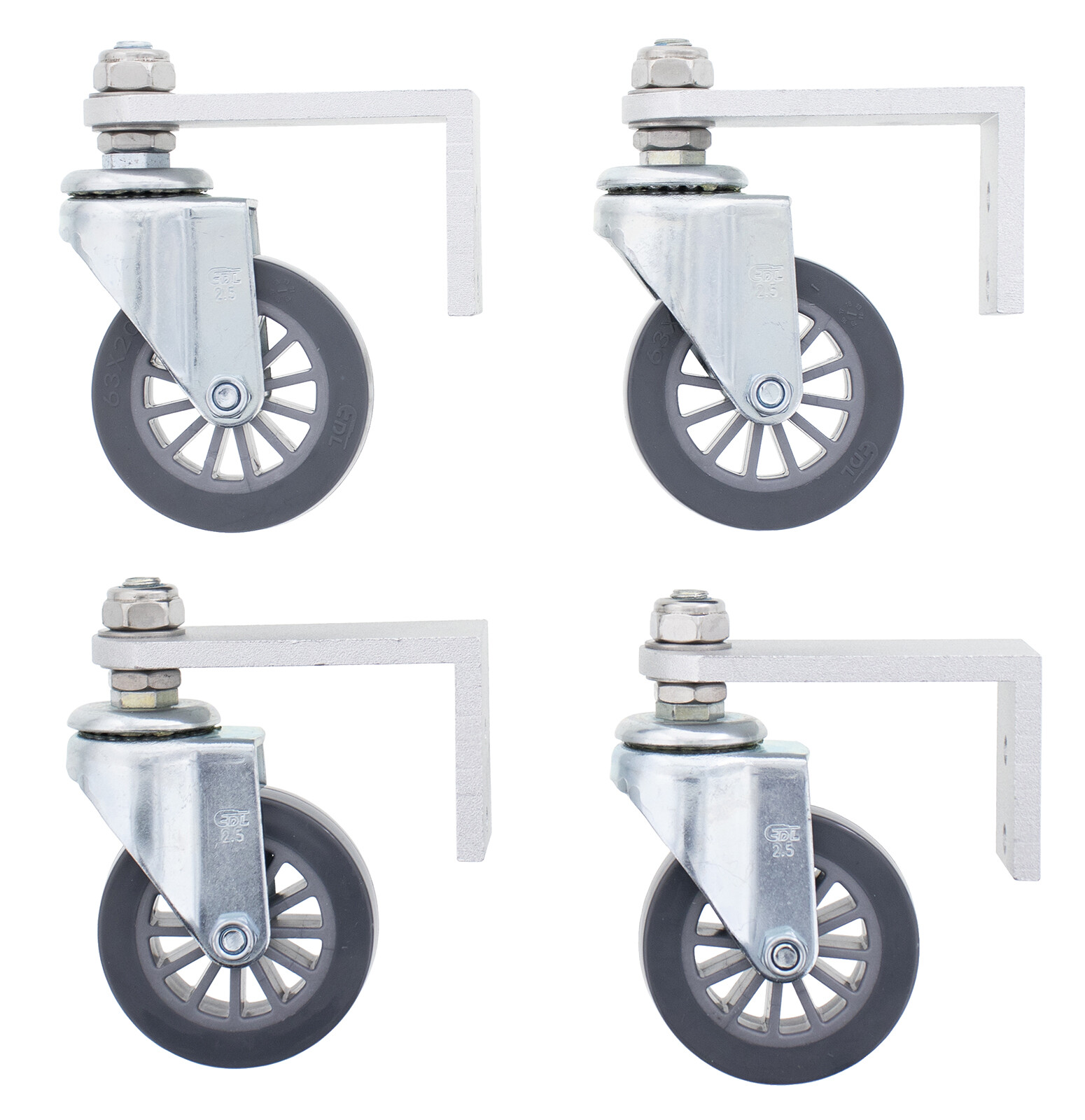 Erie Tools Set of 4 Replacement Castor Wheels for Surface Cleaners