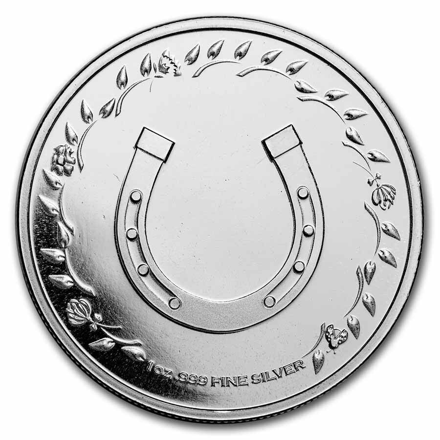 1 oz Silver Round - Ounce of Luck Clover & Horseshoe - SKU#247850