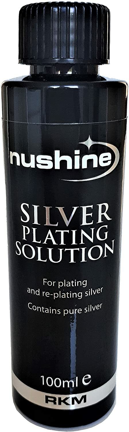 NUSHINE SILVER PLATING SOLUTION 100MLS PLATE METALS WITH SILVER - FREE POSTAGE