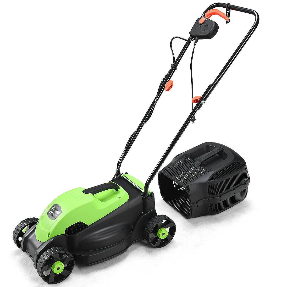 Costway 12 Amp 14-Inch Electric Push Lawn Corded Mower With Grass Bag Green