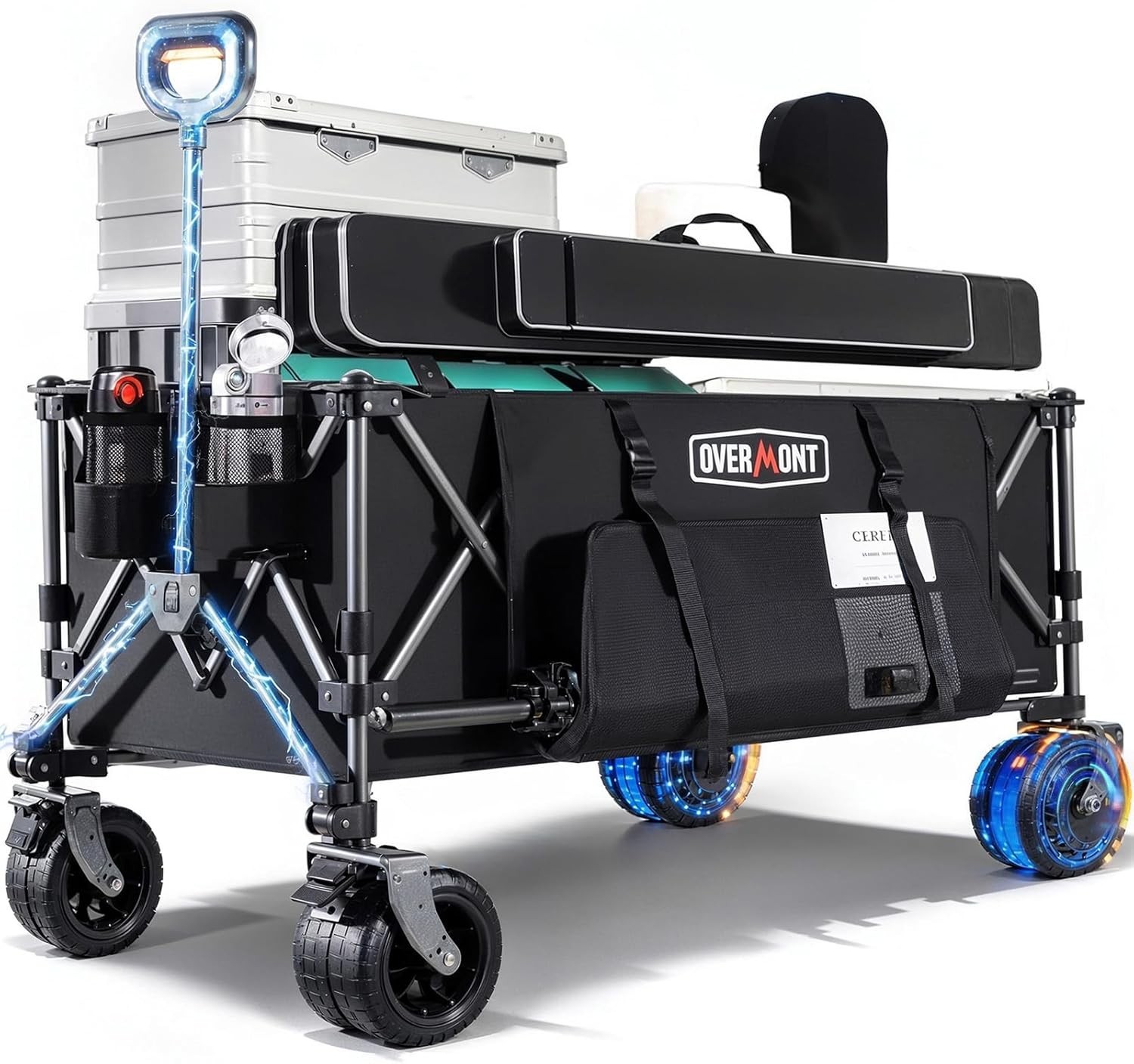 Electric Collapsible Folding Wagon - 200L Foldable Cart with All Terrain Wheels