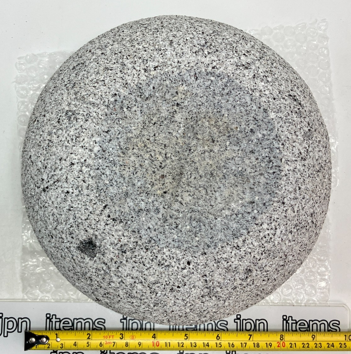 Small Granite Stone Water Bowl 8.6 in Chozubachi Japanese Garden Ornament Statue