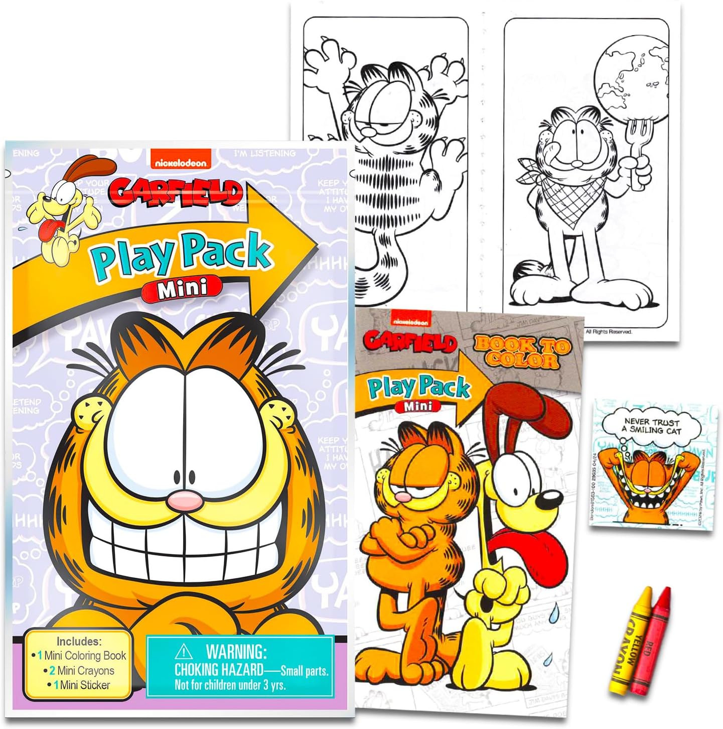 Garfield Mini Party Favors Set - Bundle with 24 Garfield Play Packs with Colorin