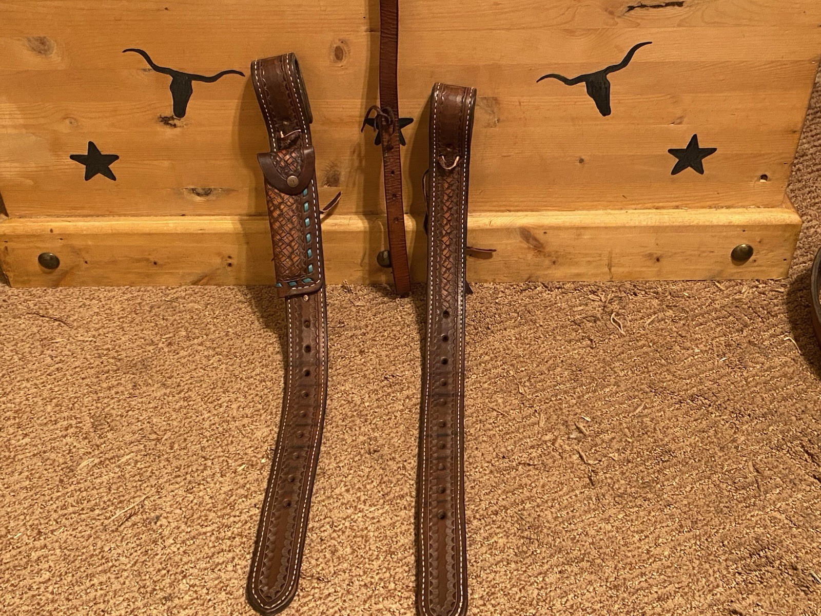 Double J Saddlery Western Saddle Back Billets + Flank Cinch BuckstitchHolder USA