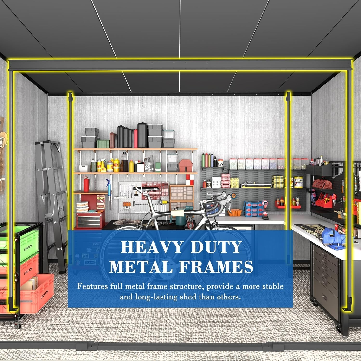 Domi 6'X9' Resin Storage Shed,Plastic Garden Shed w/Lockable Door & Sloping Roof