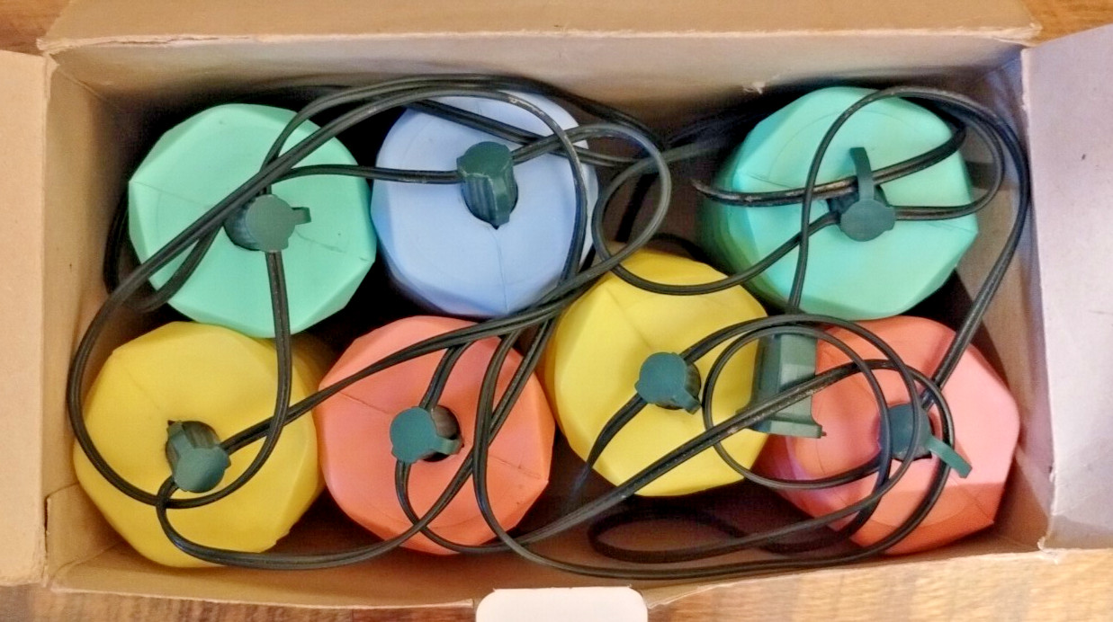 Vintage Lidco 7 Riviera Lights Blow Mold Plastic Patio Party Tiki Bar - TESTED!