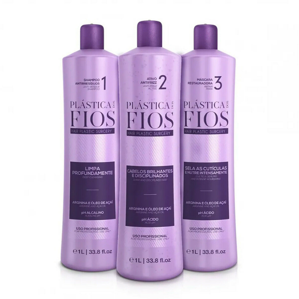 Cadiveu Plastica dos Fios Straightener Brazilian Keratin Hair Treatment 3x 1L