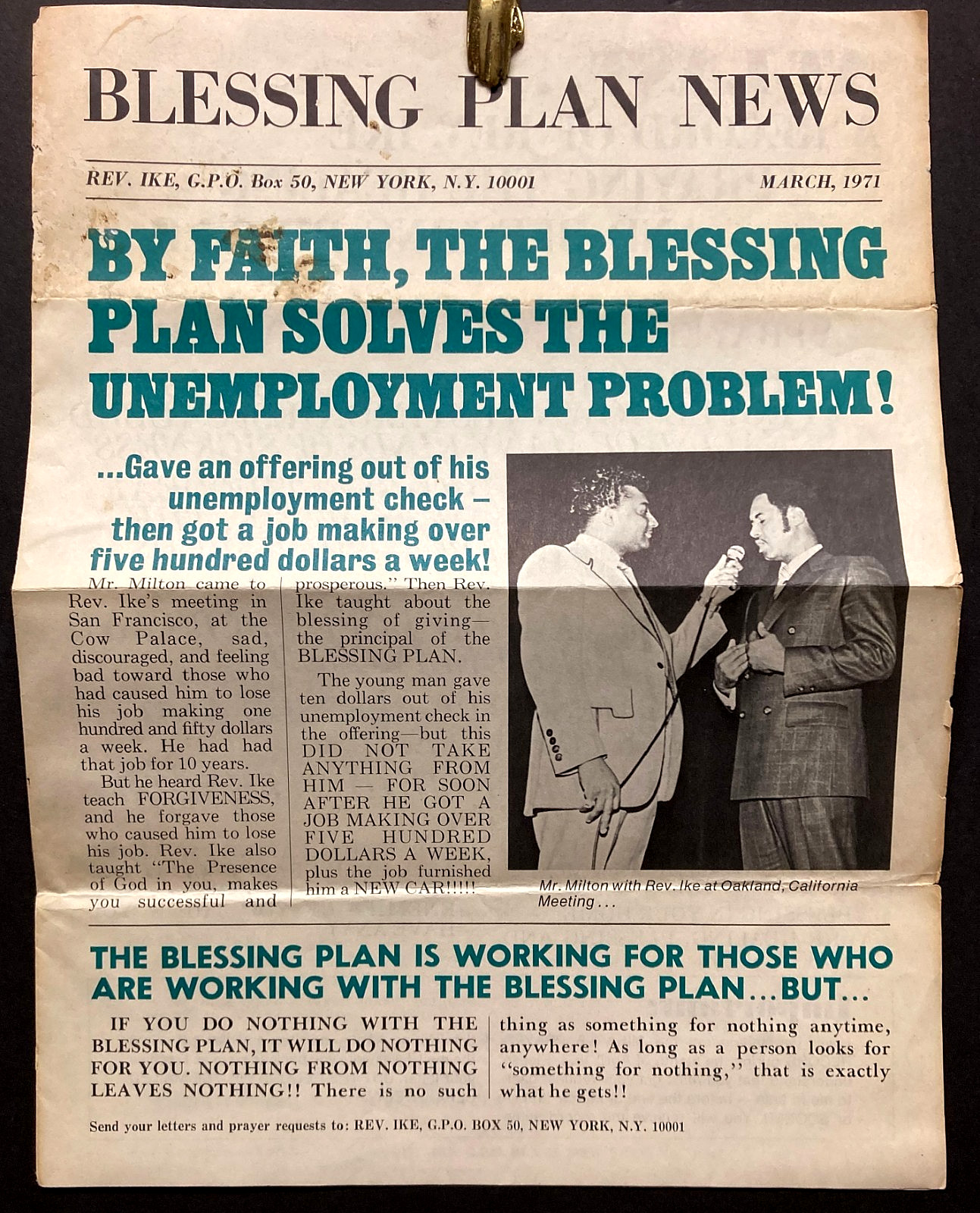 Vtg Lot African American Prosperity Evangelist Rev. Ike~1970s Action! + Ephemera