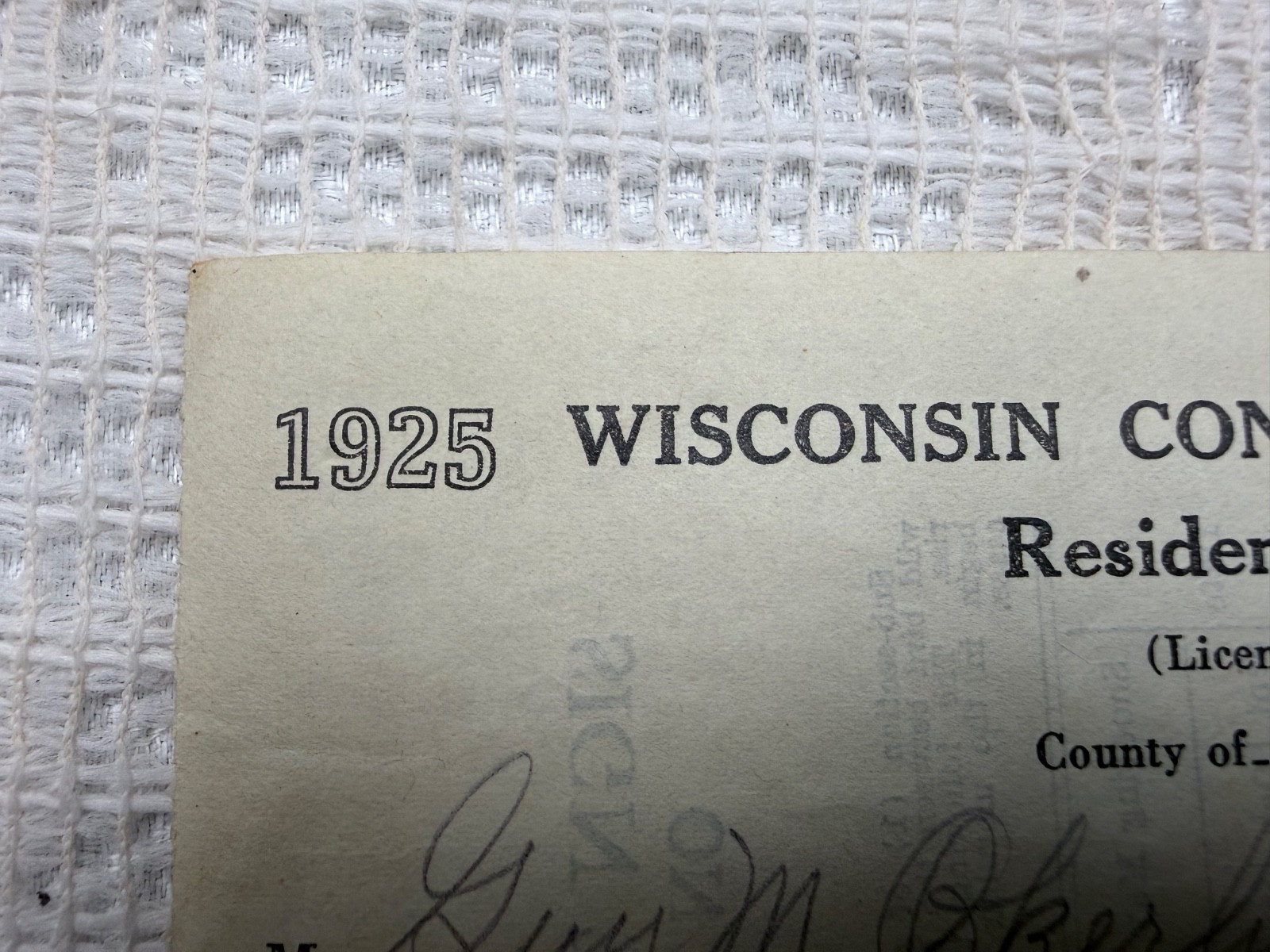 VTG 1925-26 Wisconsin Conservation Commission Resident Trapping License Burnett