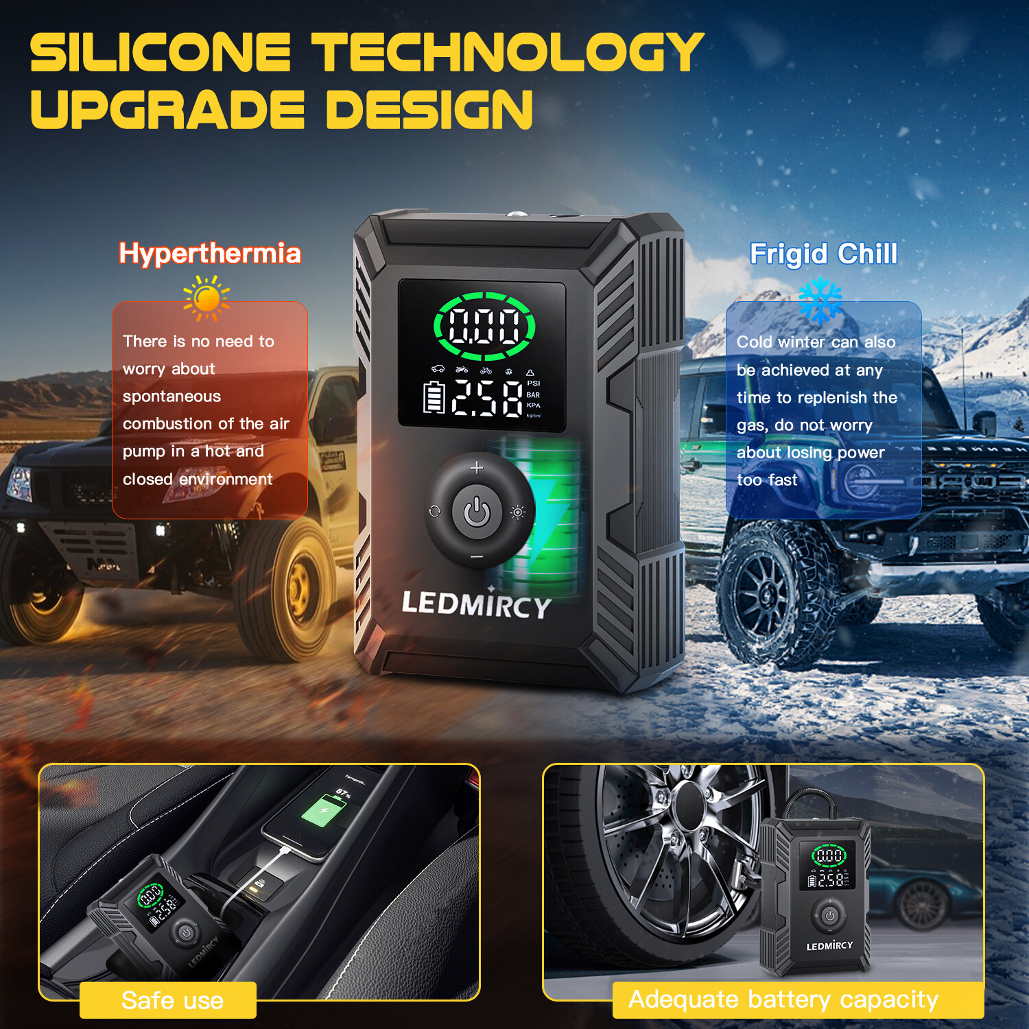 🔥150PSI Air Compressor Tire Inflator Fits Car Moto Bike Ball Air Pump Cordless