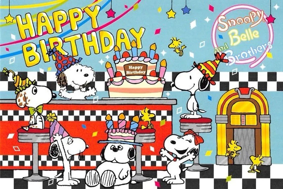 Snoopy Theme Happy Birthday Backdrop Birthday Party Decoration 5x4.3ft