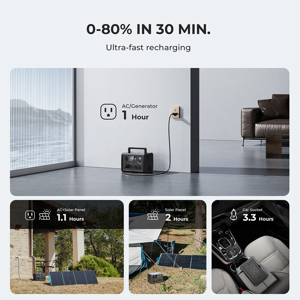 BLUETTI EB3A 600W 268Wh Portable Power Station LiFePO4 Certified Refurbished