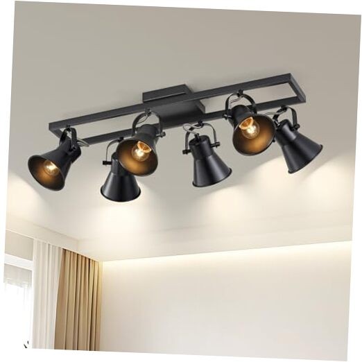 6 Light Track Lighting Fixtures Ceiling Black Kitchen Track 6 lights